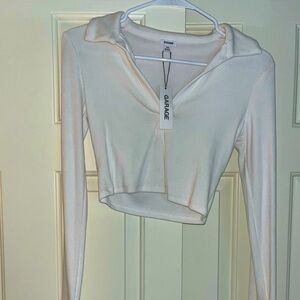 Garage White Crop Long Sleeve